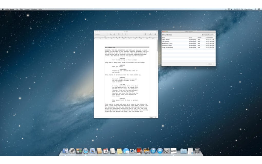 Download Celtx 3.01 For Free Mac